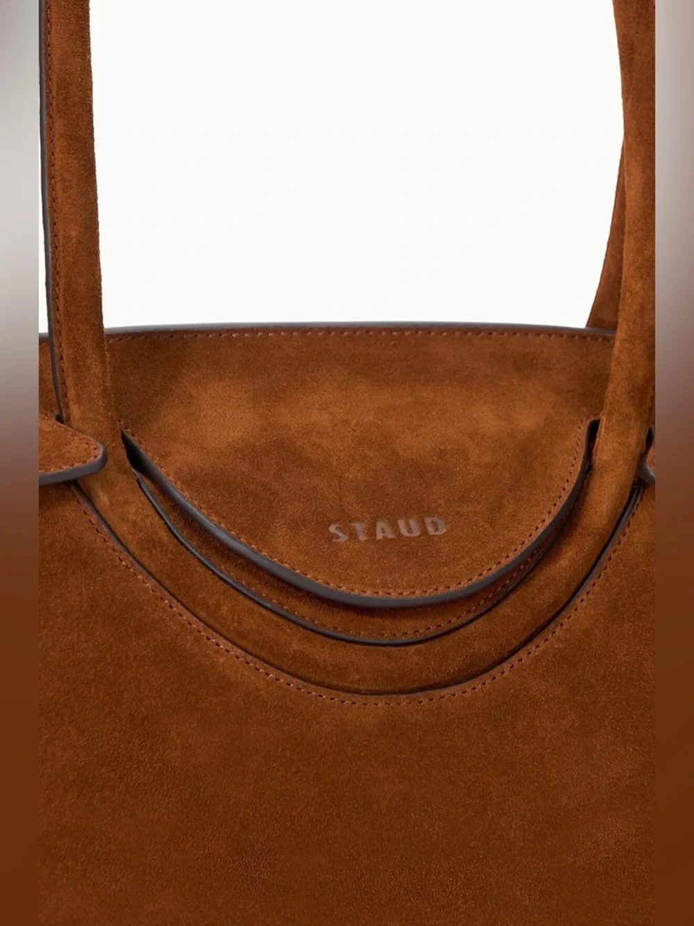 Staud Maude Shoulder Bag in Tabac Suede - Picture 3 of 10